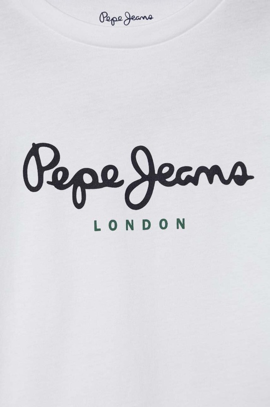 Chłopiec Pepe Jeans t-shirt bawełniany dziecięcy PB503493 biały