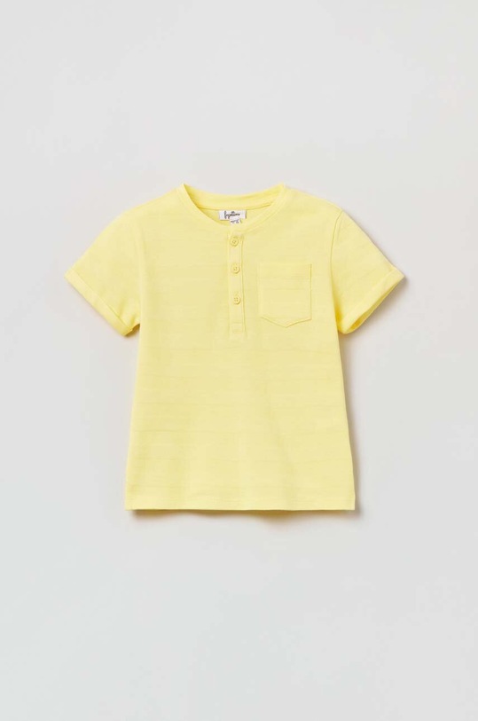 OVS t-shirt bawełniany niemowlęcy bawełna żółty 1759180.Boy.9.36months.