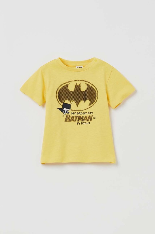 OVS t-shirt bawełniany niemowlęcy nadruk żółty 1761001.Boy.9.36months.