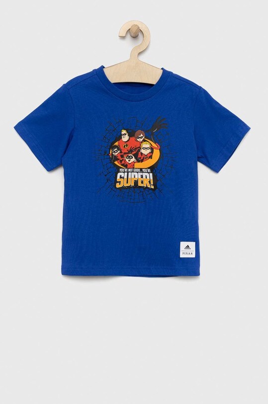 Παιδικό βαμβακερό μπλουζάκι adidas Originals x Pixar στάμπα μπλε HI1006