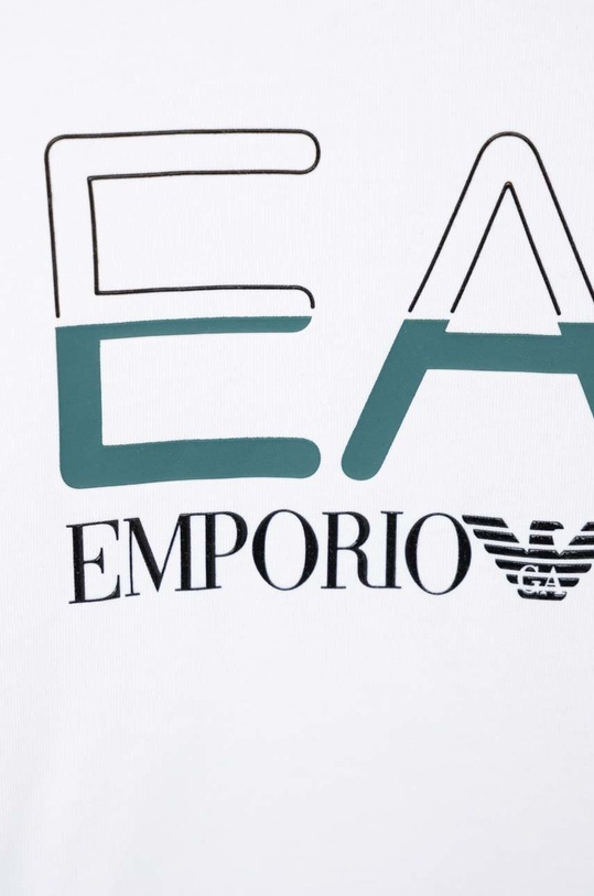 Chłopiec EA7 Emporio Armani t-shirt bawełniany dziecięcy 3RBT58.BJ02Z biały