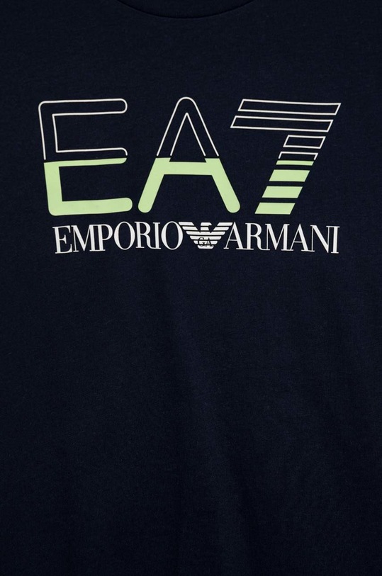 Chłopiec EA7 Emporio Armani t-shirt bawełniany dziecięcy 3RBT58.BJ02Z granatowy