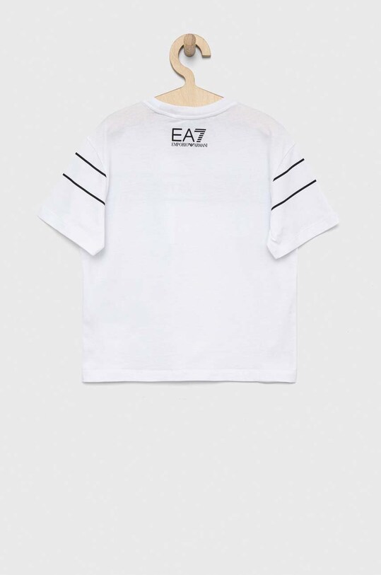 Детска памучна тениска EA7 Emporio Armani 3RBT59.BJ02Z бял SS23