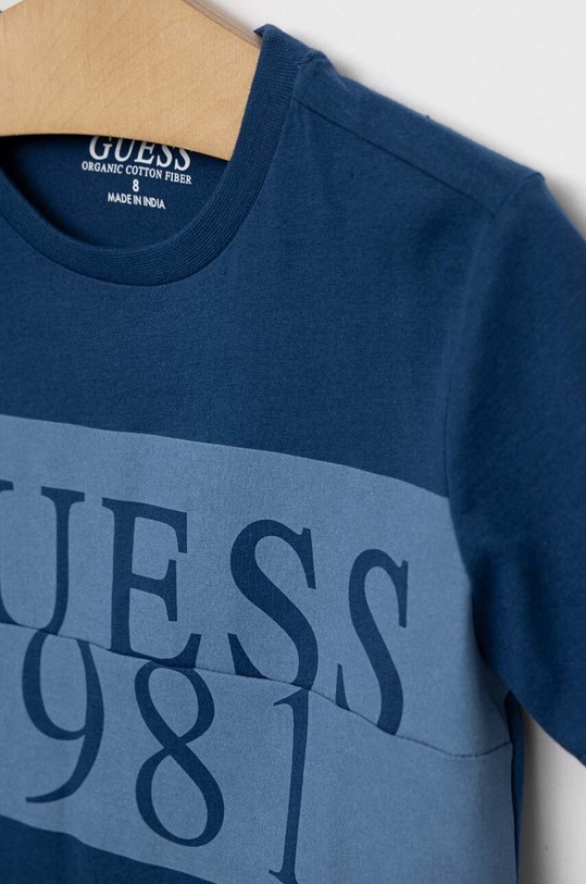Chłopiec Guess t-shirt bawełniany dziecięcy L3GI07.K8HM0.PPYX niebieski