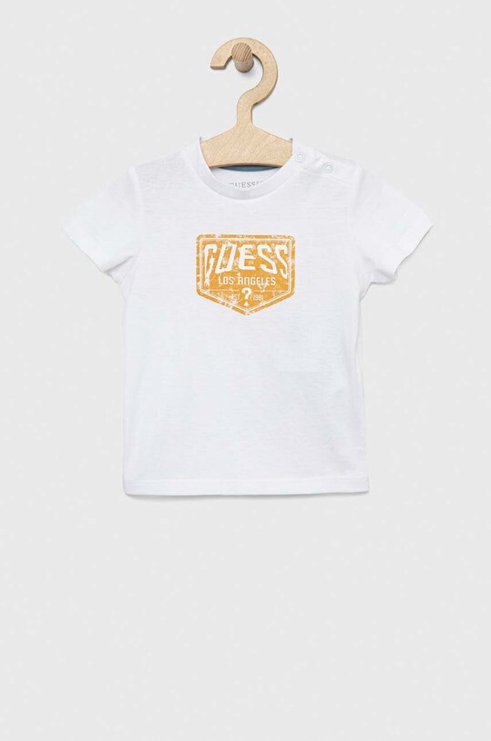 Guess t-shirt bawełniany dziecięcy nadruk biały N3GI09.K8HM0.PPYX