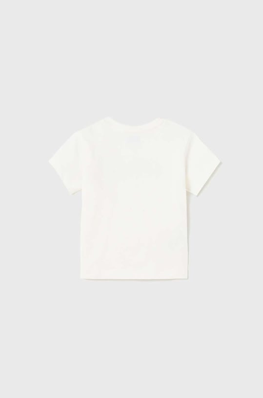 Mayoral t-shirt bawełniany dziecięcy 106.3G.BABY.B.PPYX biały SS23