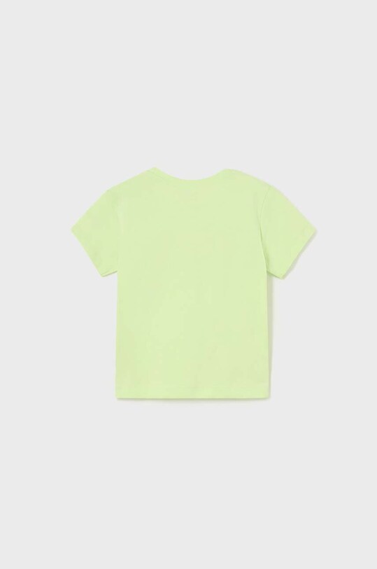 Mayoral t-shirt bawełniany dziecięcy 106.3G.BABY.B.PPYX zielony SS23