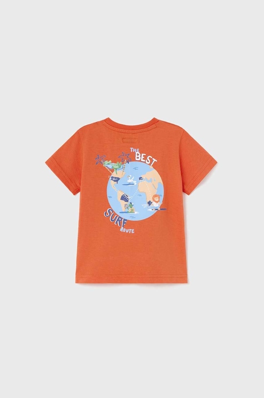 Μωρό βαμβακερό μπλουζάκι Mayoral 1019.3E.BABY πορτοκαλί SS23