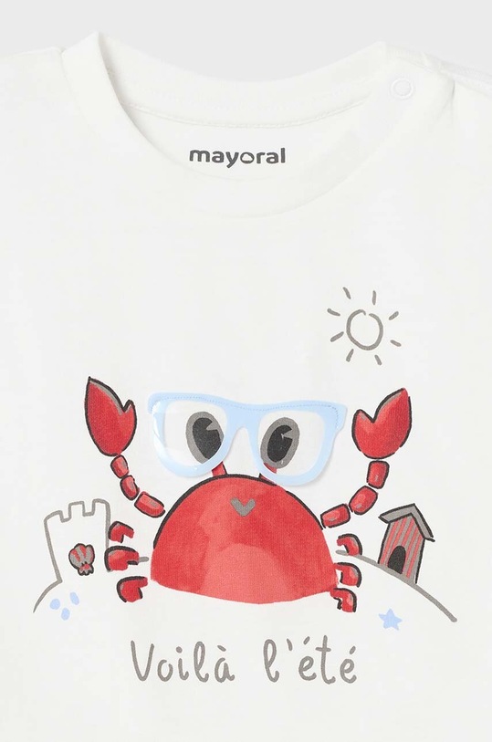 Mayoral t-shirt bawełniany niemowlęcy biały 1026.3K.BABY