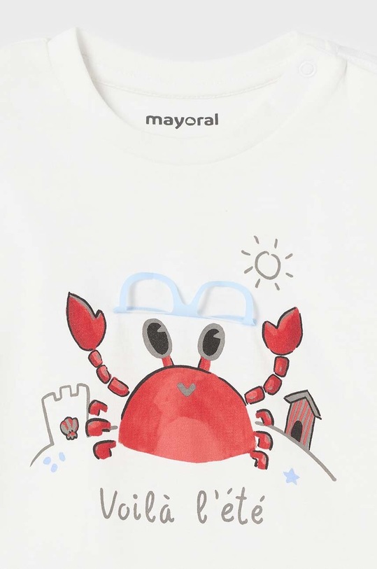 Mayoral t-shirt bawełniany niemowlęcy 1026.3K.BABY biały