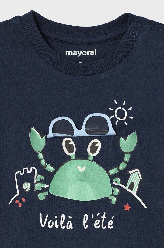 Mayoral t-shirt bawełniany niemowlęcy 1026.3K.BABY granatowy
