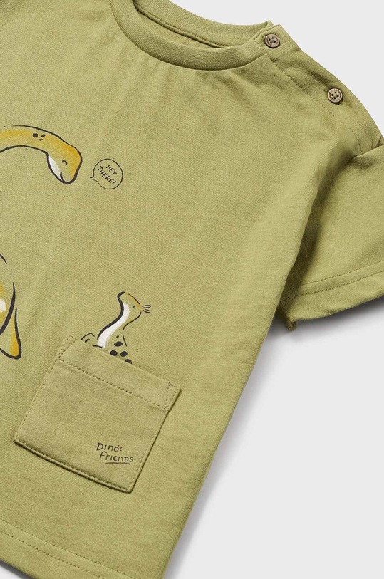 Chłopiec Mayoral t-shirt bawełniany niemowlęcy 1027.3L.BABY zielony