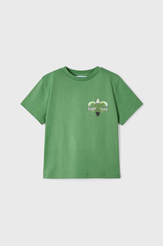 Mayoral t-shirt bawełniany dziecięcy zielony 3013.5E.MINI.B