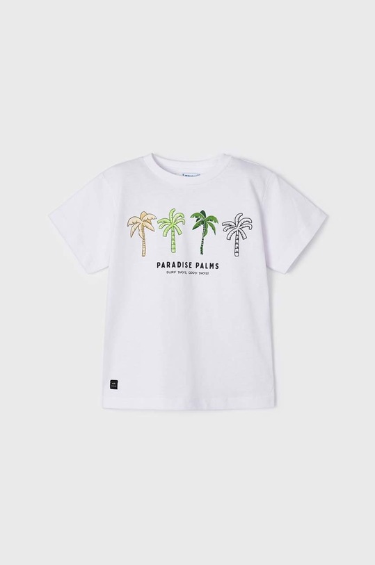 Mayoral t-shirt bawełniany dziecięcy 3016.5F.MINI.B biały SS23
