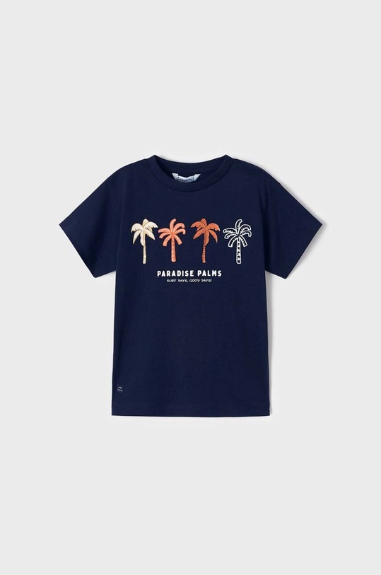 Mayoral t-shirt bawełniany dziecięcy nadruk granatowy 3016.5F.MINI.B