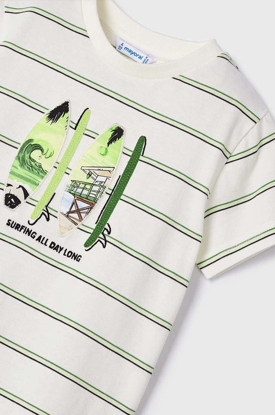 Mayoral t-shirt bawełniany dziecięcy 3017.5F.MINI.B zielony