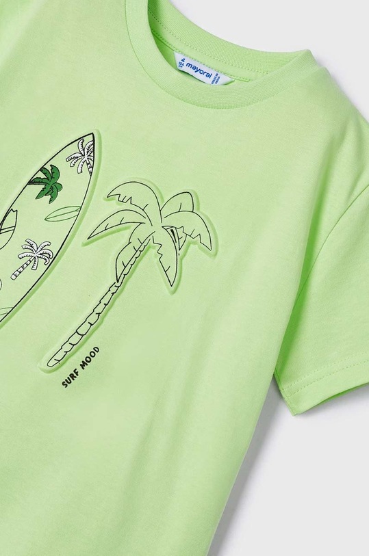 Mayoral t-shirt bawełniany dziecięcy zielony 3019.5F.MINI