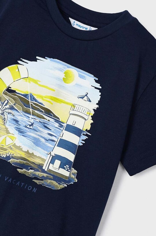 Chłopiec Mayoral t-shirt bawełniany dziecięcy 3023.5G.MINI granatowy