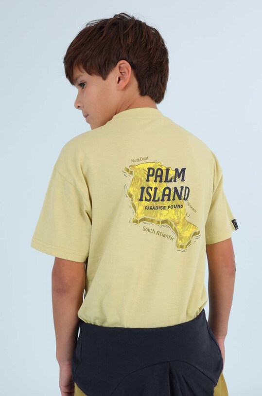 Mayoral t-shirt bawełniany dziecięcy 6076.7C.JUNIOR zielony SS23