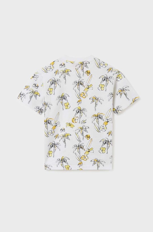 Mayoral t-shirt bawełniany dziecięcy 6085.7E.JUNIOR biały