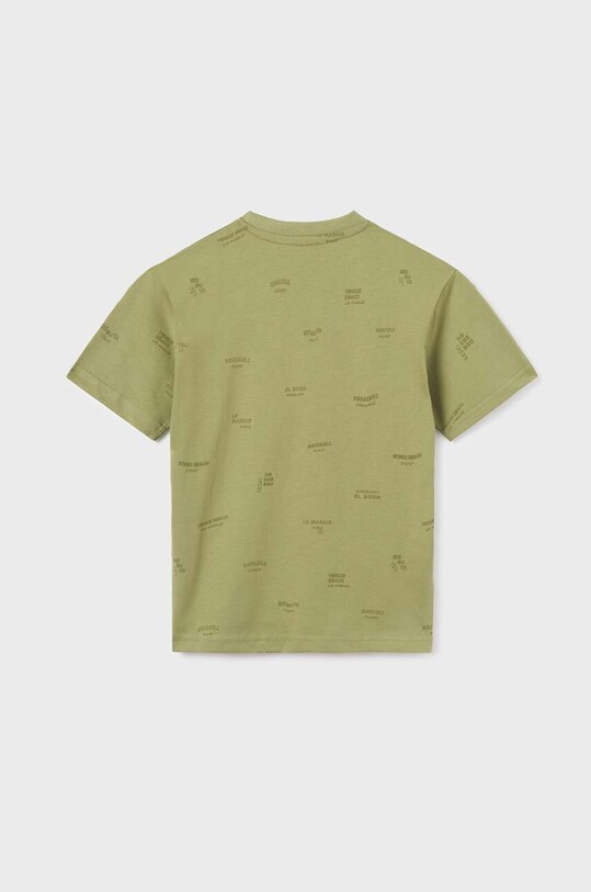 Mayoral t-shirt bawełniany dziecięcy 6085.7E.JUNIOR zielony SS23