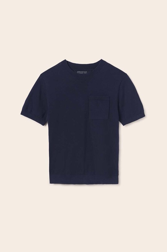 Mayoral t-shirt bawełniany dziecięcy bawełna granatowy 6332.7A.JUNIOR