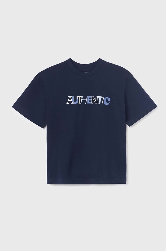 Mayoral t-shirt bawełniany dziecięcy nadruk granatowy 840.7A.JUNIOR