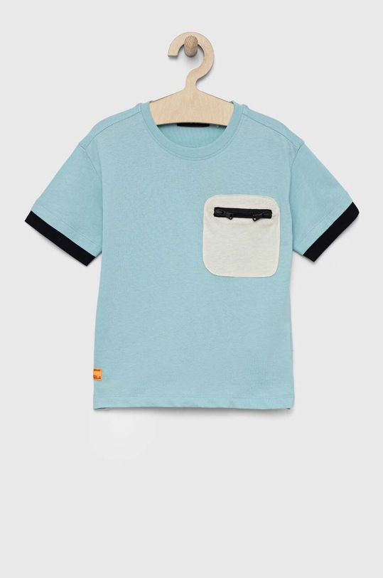 Sisley t-shirt bawełniany dziecięcy 3096X102H.G.SEASONAL turkusowy SS23