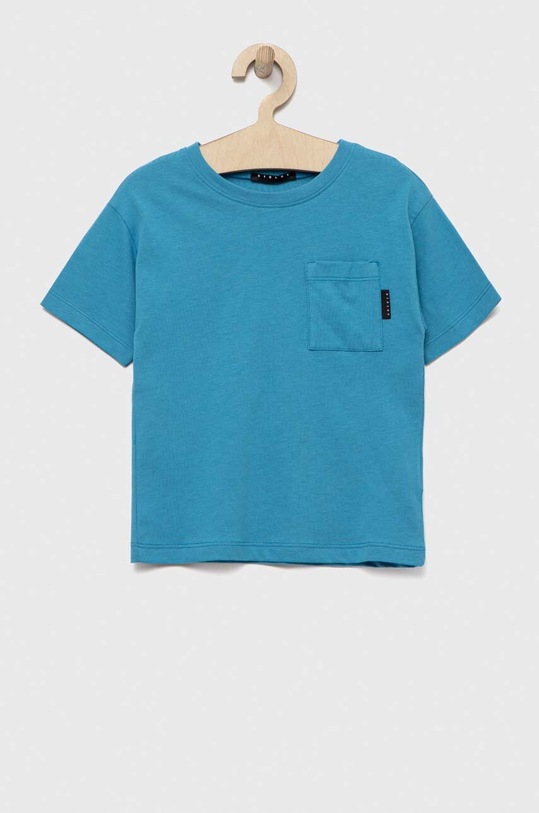 Sisley t-shirt bawełniany dziecięcy nadruk niebieski 3096X1032.G.SEASONAL