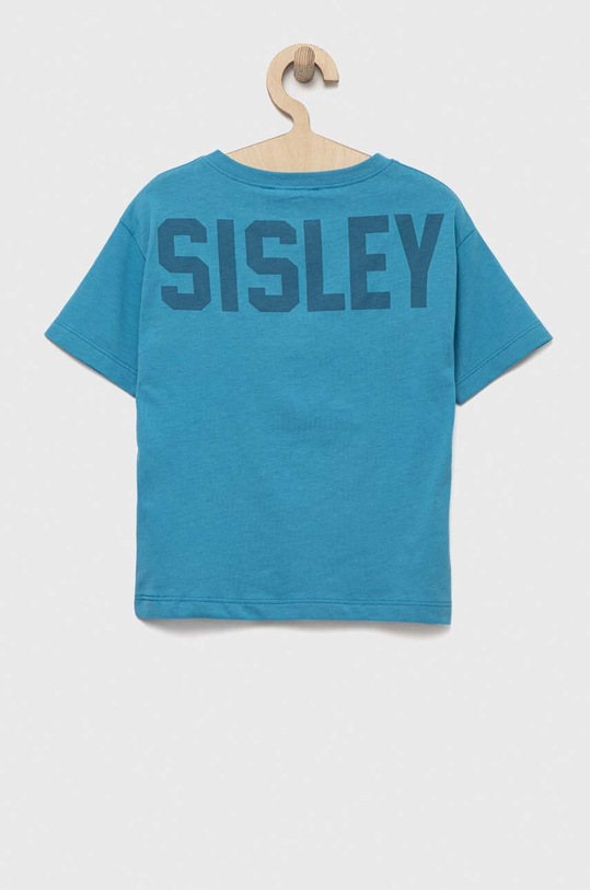 Sisley t-shirt bawełniany dziecięcy 3096X1032.G.SEASONAL niebieski SS23