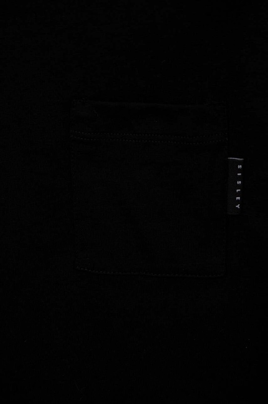Chłopiec Sisley t-shirt bawełniany dziecięcy 3096X1032.G.SEASONAL czarny