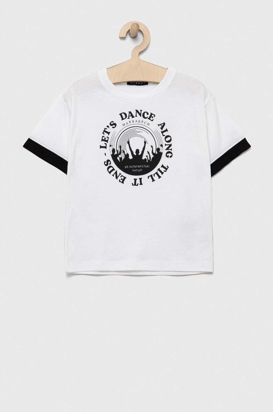 Sisley t-shirt bawełniany dziecięcy 3096X1034.G.SEASONAL biały SS23