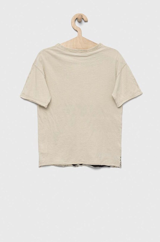 Sisley t-shirt bawełniany dziecięcy 3D8HX102N.G.SEASONAL beżowy SS23