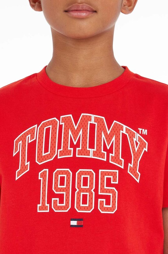 Дитяча бавовняна футболка Tommy Hilfiger KB0KB08206.PPYX червоний