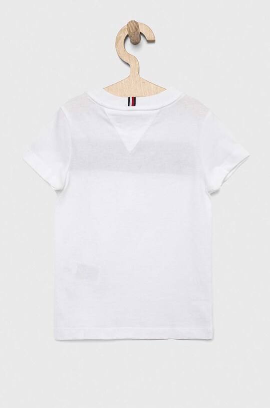 Παιδικό βαμβακερό μπλουζάκι Tommy Hilfiger KB0KB08204.PPYX λευκό SS23