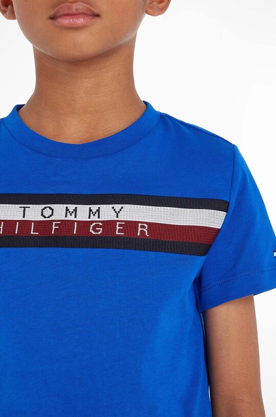 Παιδικό βαμβακερό μπλουζάκι Tommy Hilfiger KB0KB08204.PPYX μπλε