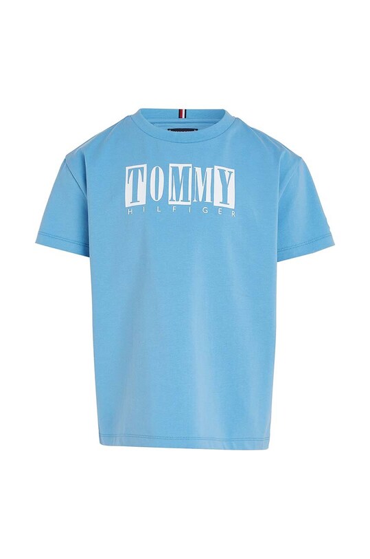 Tommy Hilfiger t-shirt bawełniany dziecięcy KB0KB08213.PPYX niebieski SS23