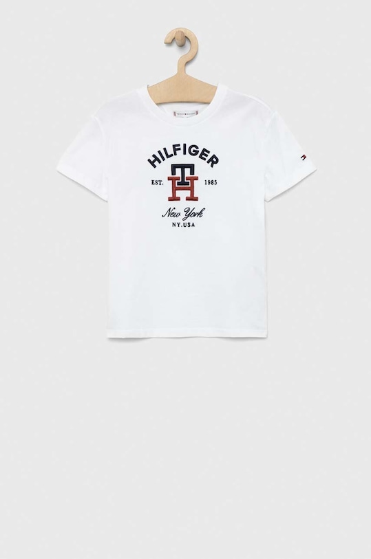 Tommy Hilfiger t-shirt bawełniany dziecięcy aplikacja biały KS0KS00393.PPYX
