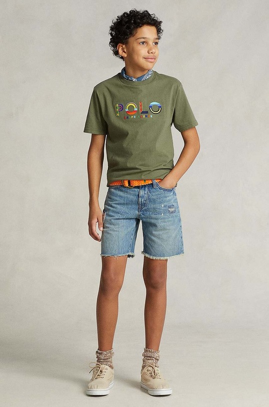 Polo Ralph Lauren t-shirt bawełniany dziecięcy 323902456001 zielony