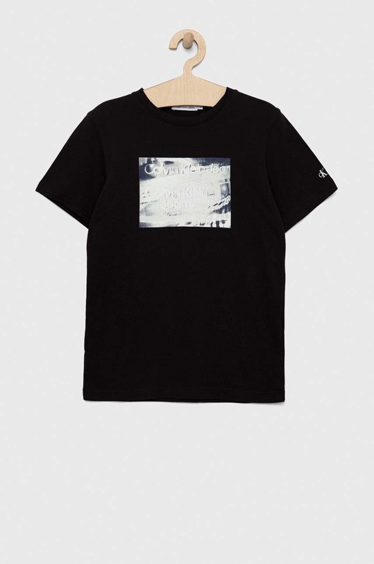Calvin Klein Jeans t-shirt bawełniany dziecięcy nadruk czarny IB0IB01645.PPYX