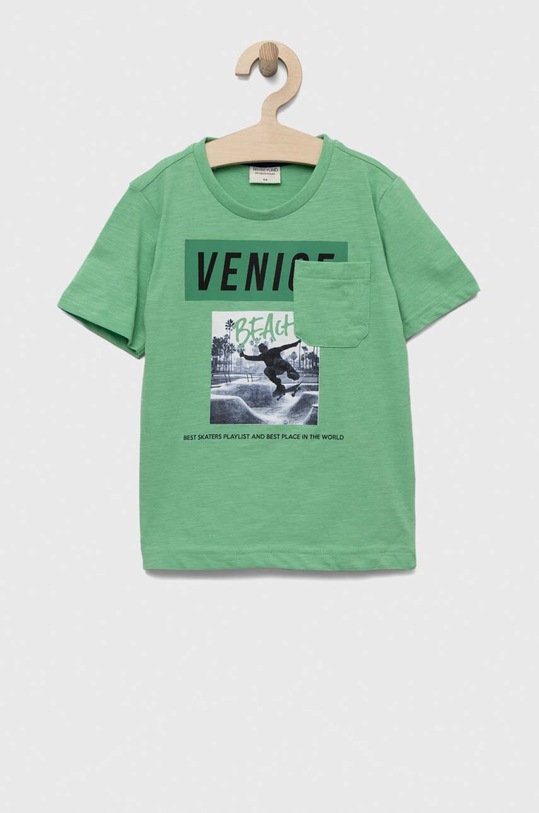 Birba&Trybeyond t-shirt bawełniany dziecięcy nadruk zielony 999.64476.00.104.128