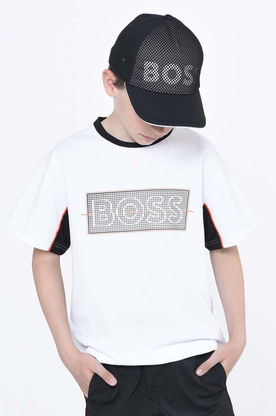 Detské tričko BOSS s elastanom biela J25O07.162.174