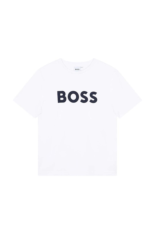 BOSS t-shirt bawełniany dziecięcy nadruk biały J25P24.162.174