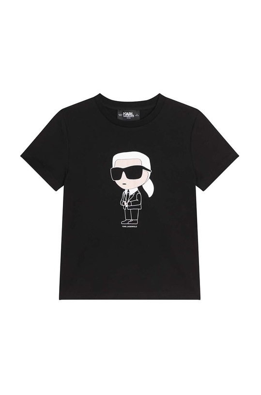 Детска памучна тениска Karl Lagerfeld памук черен Z25391.162.174