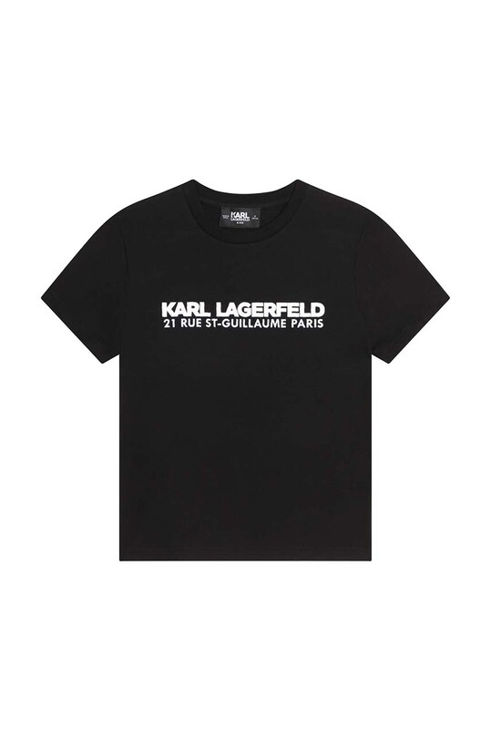 Karl Lagerfeld t-shirt bawełniany dziecięcy Z25393.116.152 czarny SS23