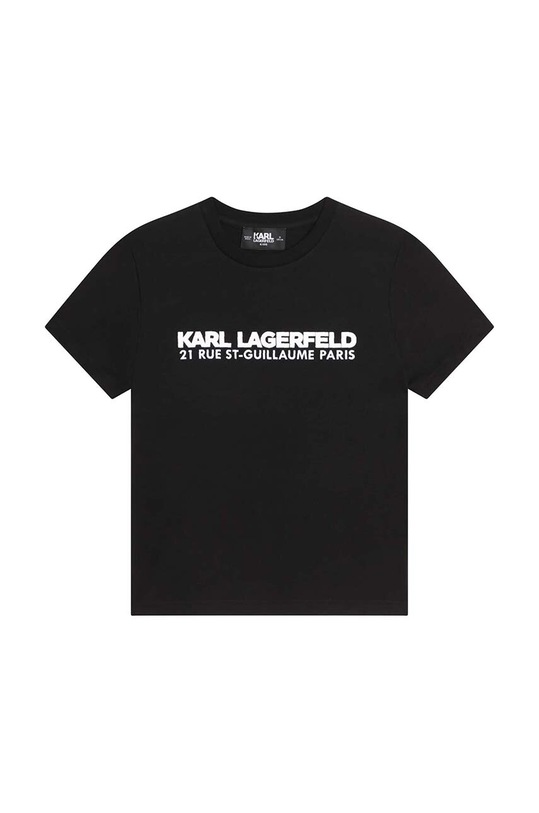 Karl Lagerfeld t-shirt bawełniany dziecięcy Z25393.116.152 czarny SS23