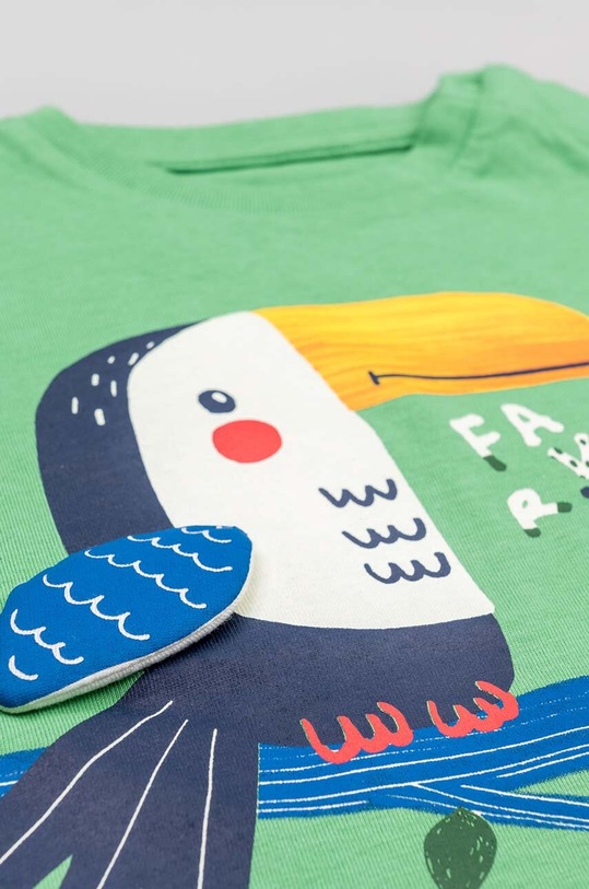 Chłopiec zippy t-shirt bawełniany niemowlęcy ZBBAP0303.23011 zielony