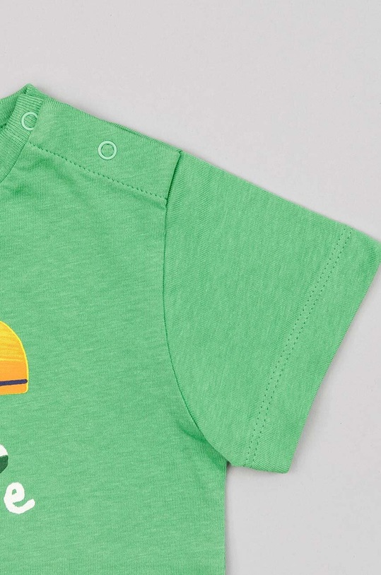 zippy t-shirt bawełniany niemowlęcy zielony ZBBAP0303.23011