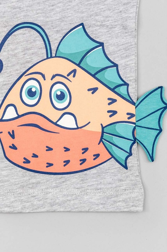 zippy t-shirt bawełniany niemowlęcy szary ZBBAP0303.23015