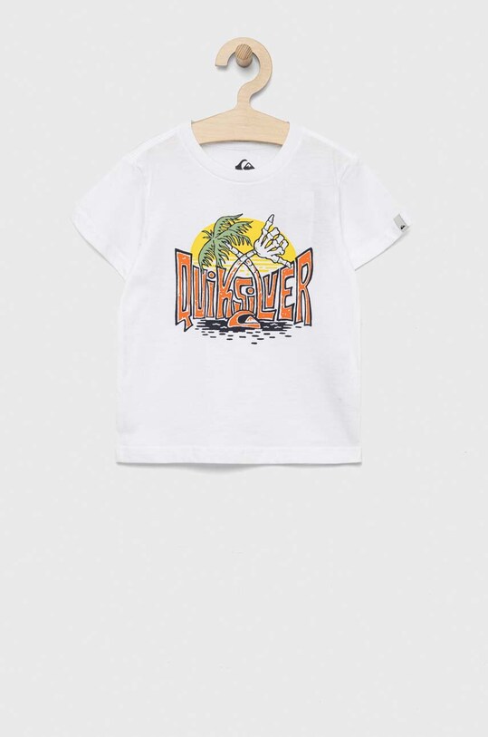 Detské bavlnené tričko Quiksilver potlač biela EQKZT03523